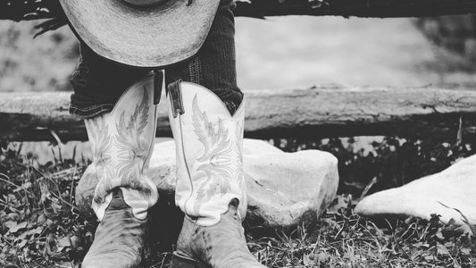 Rodeo cowboy boots and hat