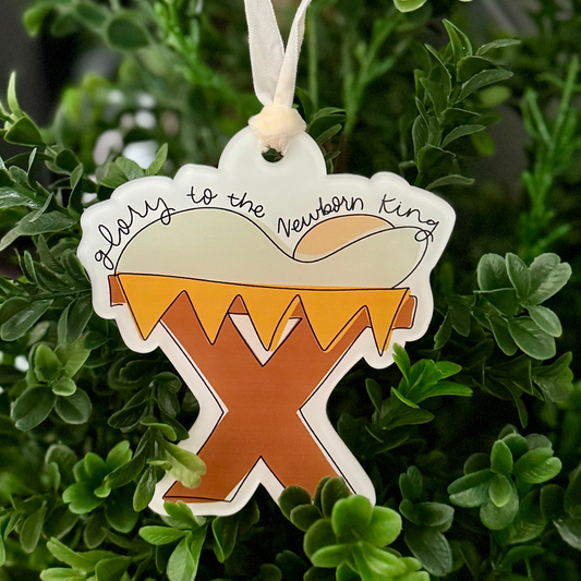 Glory to the Newborn King Manger Acrylic Ornament