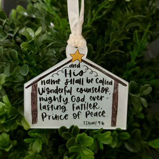 Christmas Stable (Isaiah 9:6) Acrylic Ornament