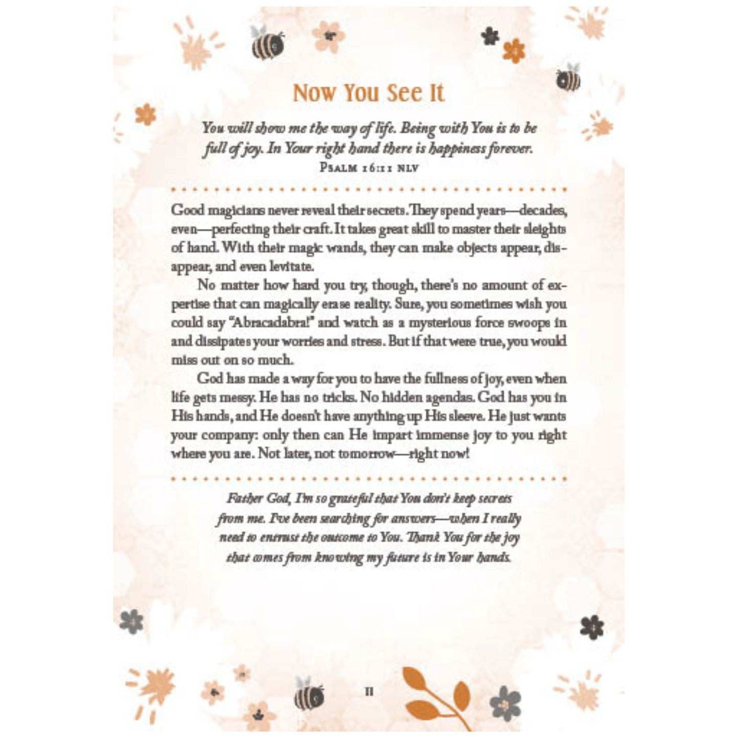 Devotions and Prayers For A Joyful Heart interior page.