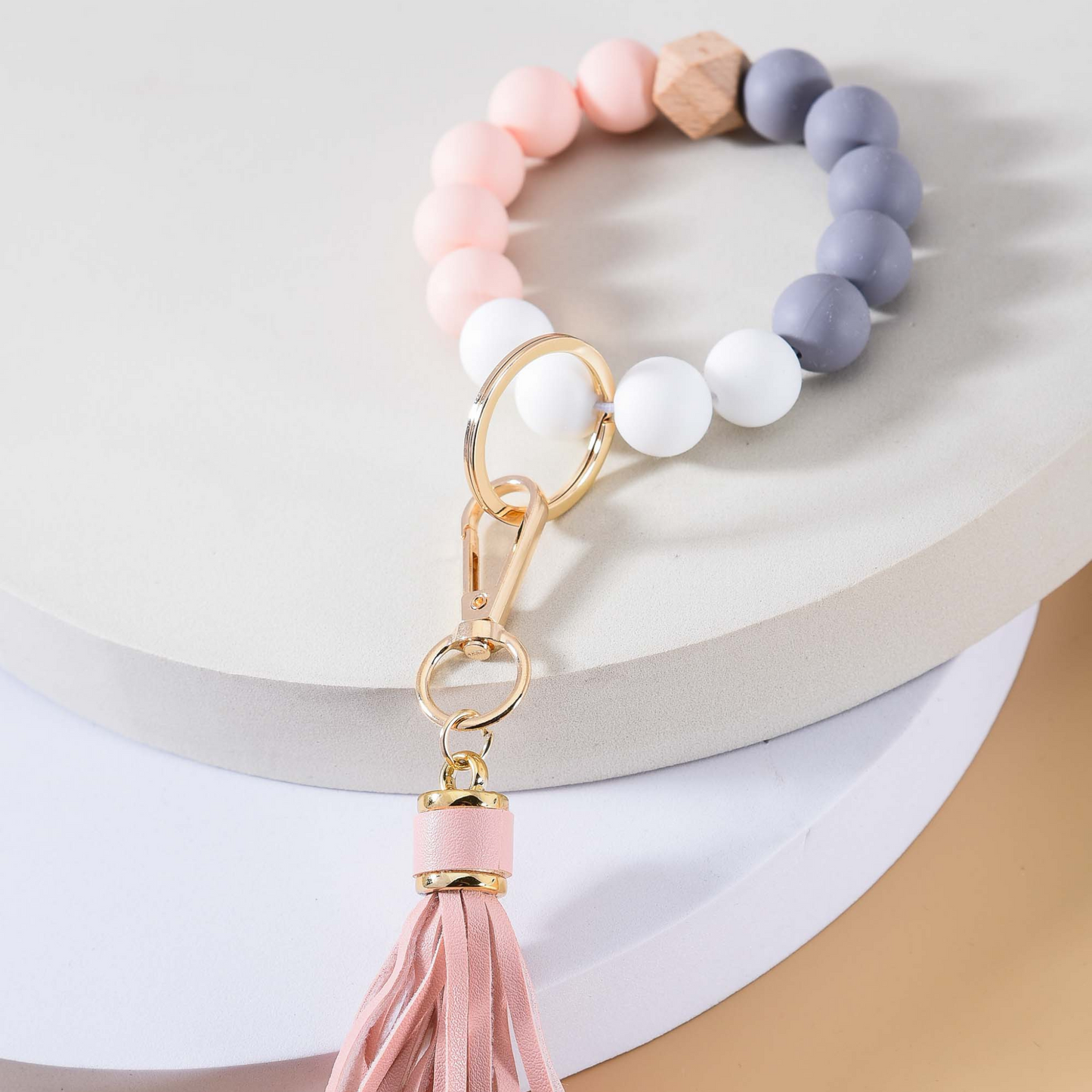 Bead Tassel Bracelet Key Holder