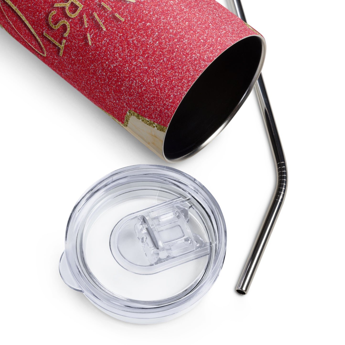 Varnished protective color layer on stainless steel tumbler