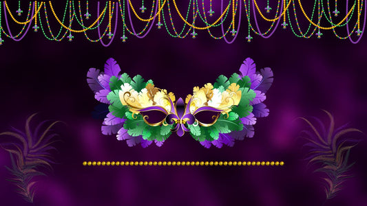 Mardi Gras Mask and beads