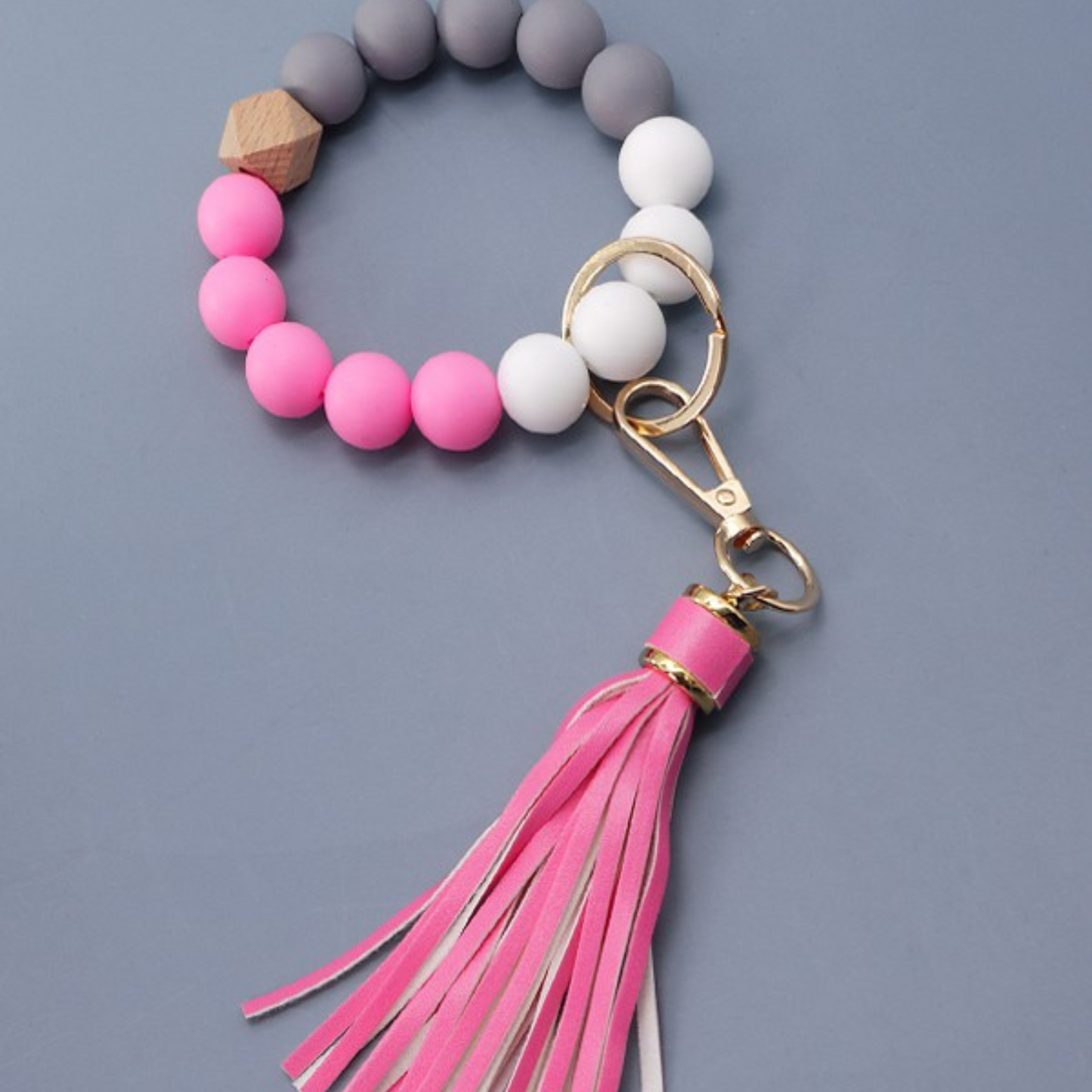 Bead Tassel Bracelet Key Holder