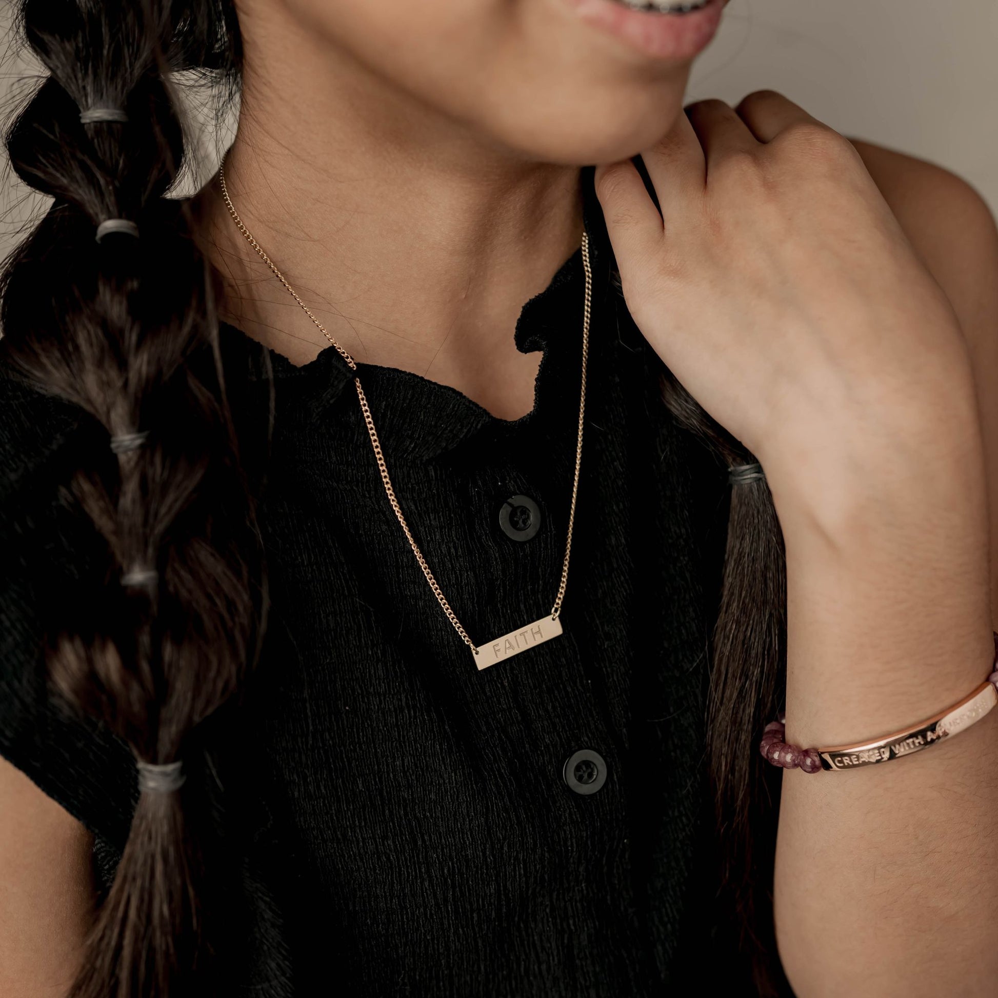 Chic 'Faith' Engraved Bracele