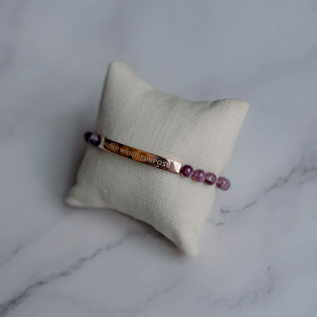 "Created With A Purpose" Gemstone Bead Bracelet