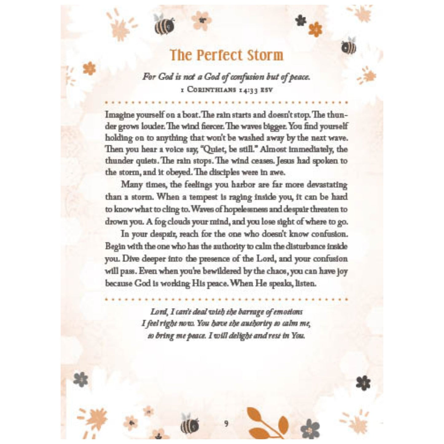 Sample page from the Devotions and Prayers For A Joyful Heart devotional