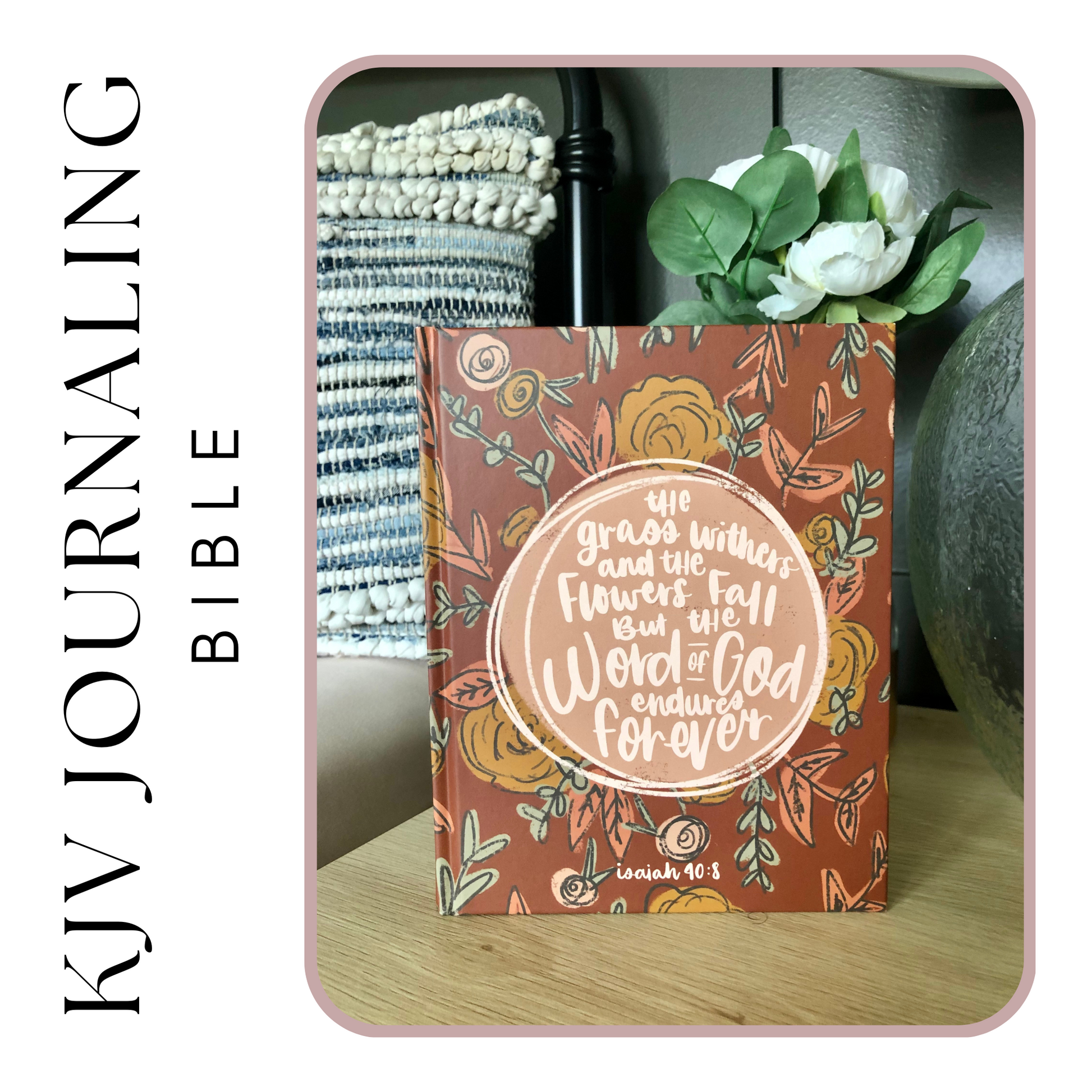 KJV Journaling Bible: Fall Floral Edition with vibrant autumnal hues and delicate flower designs.