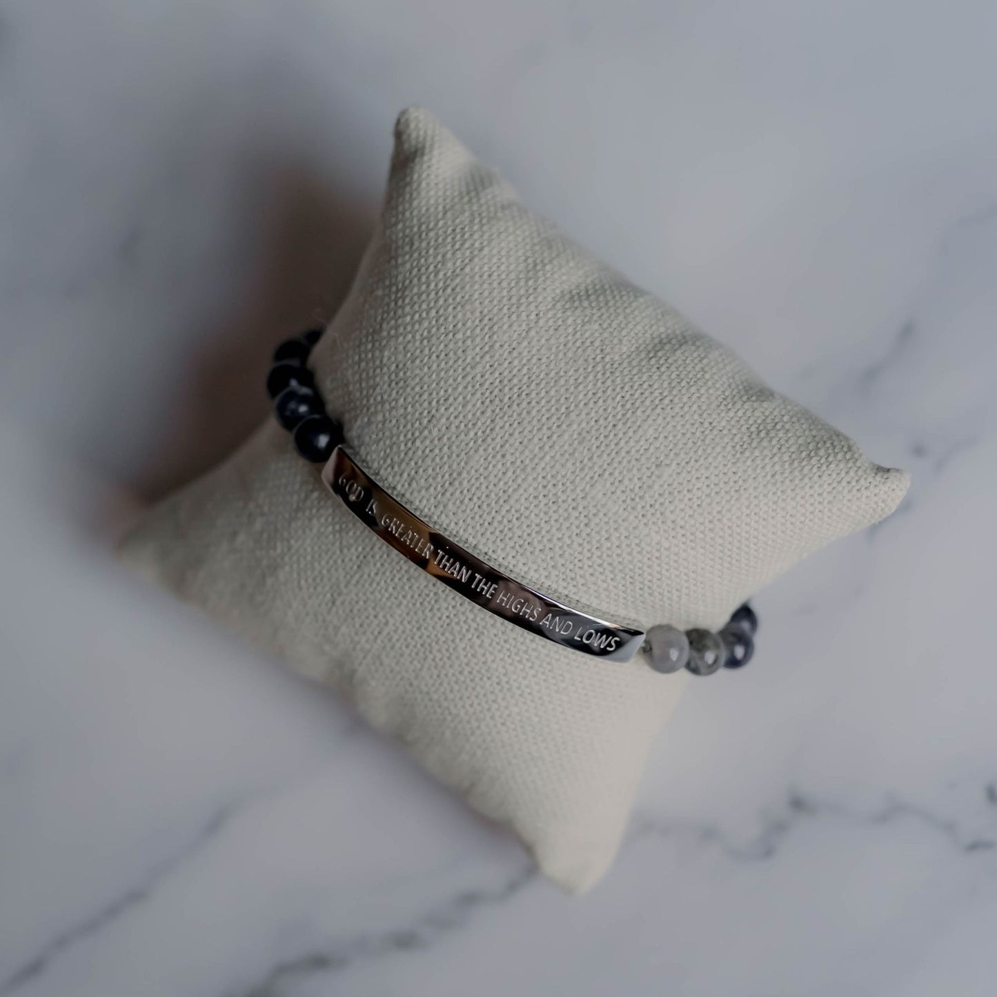 Stunning Silver bar Bracelet Blending Faith and Style