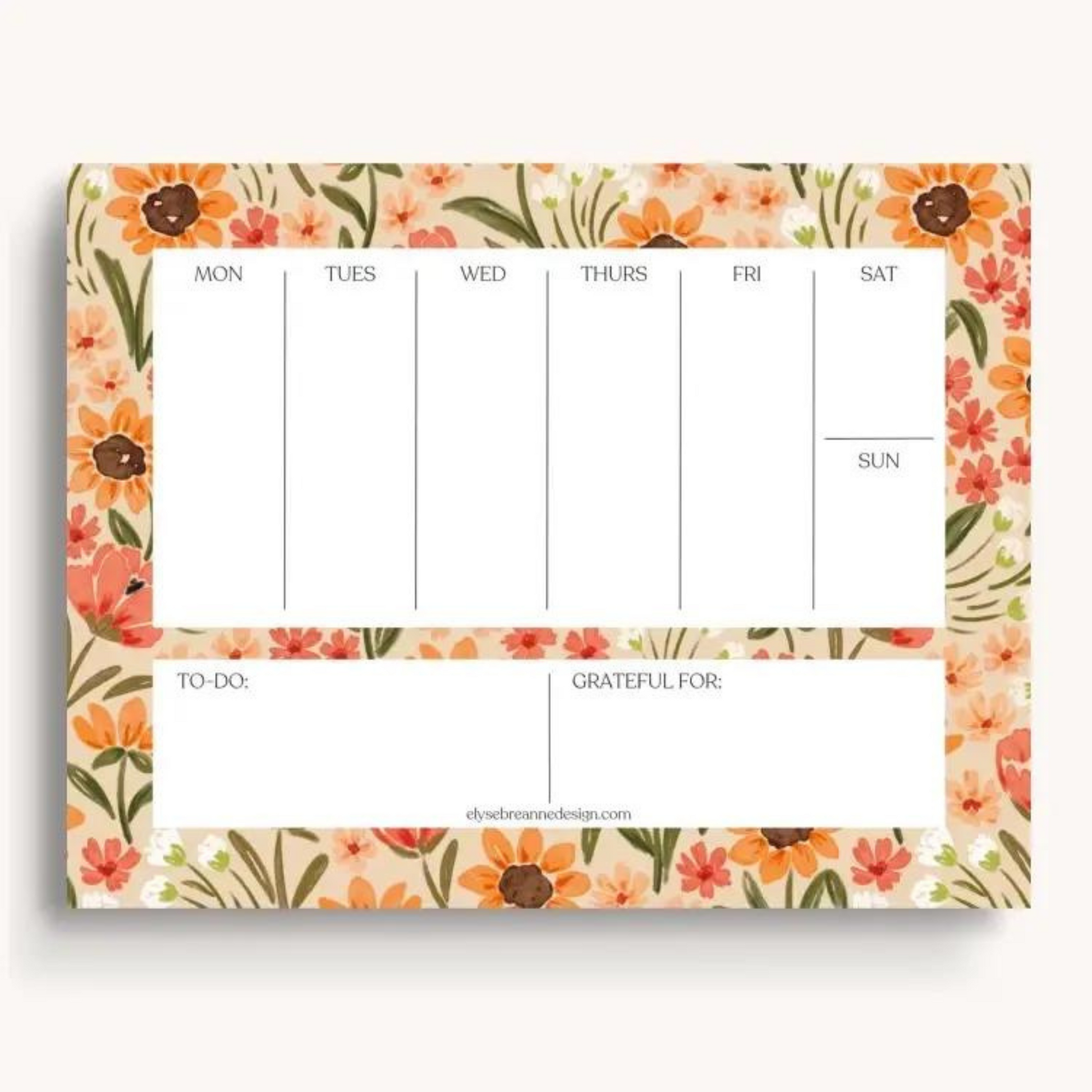 Get organized in style with this cute and functional weekly planner note pad.