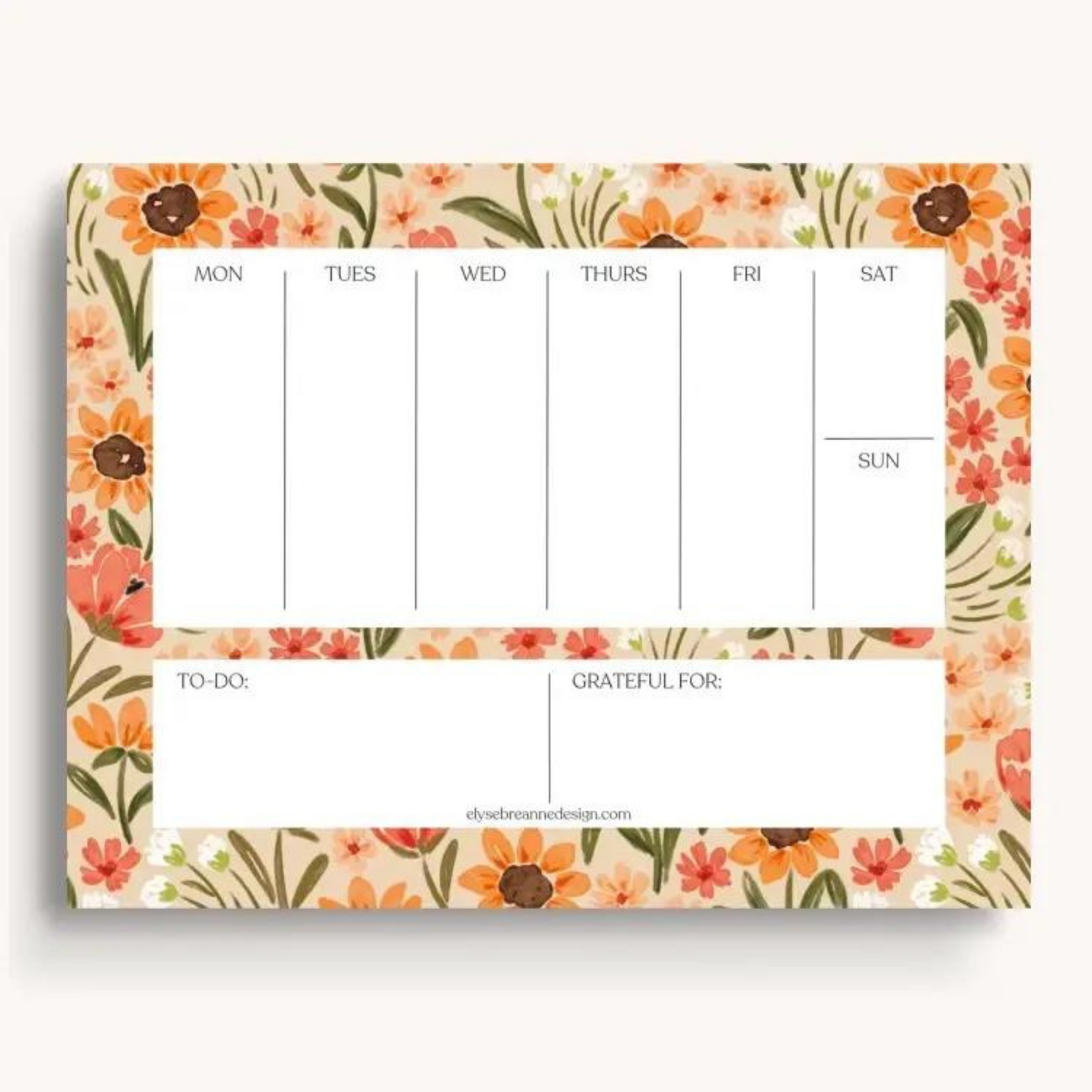 Get organized in style with this cute and functional weekly planner note pad.