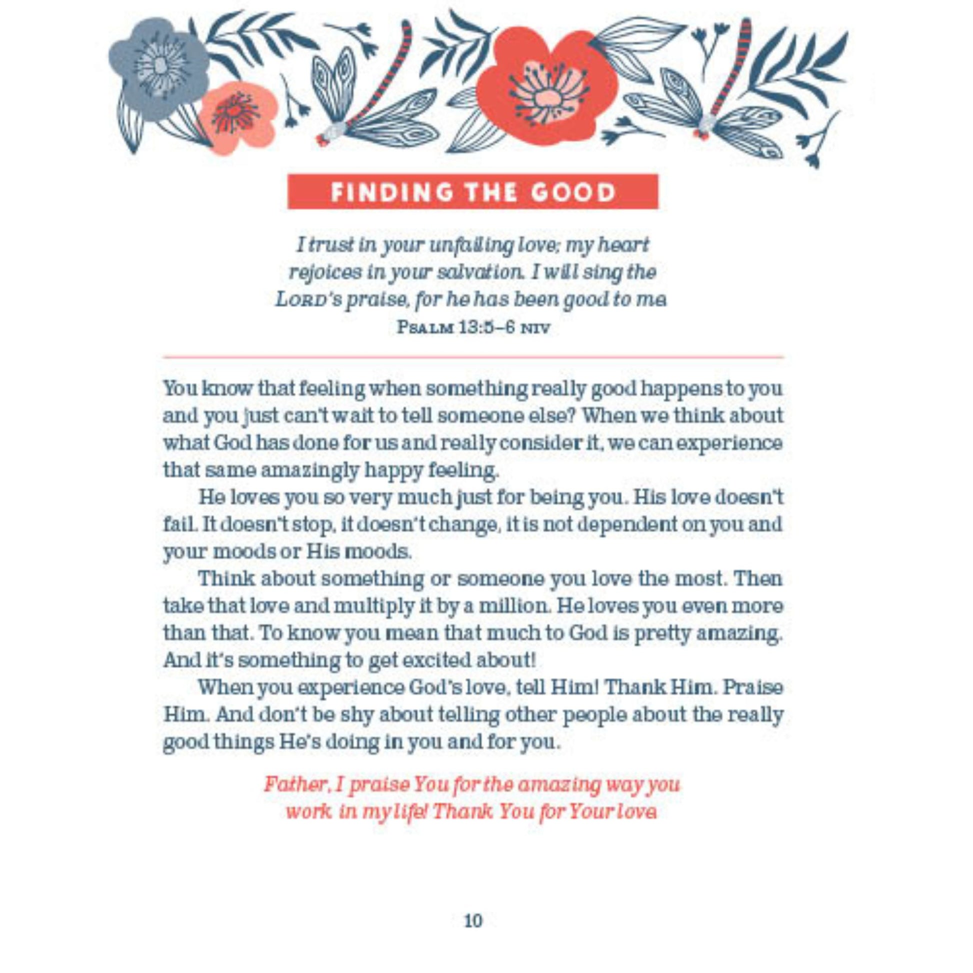 Inside page of 'You Belong' devotional book 
