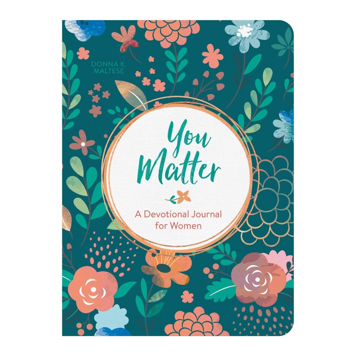 A close-up of "You Matter: A Devotional Journal for Women" showcasing a beautifully designed cover with floral accents.