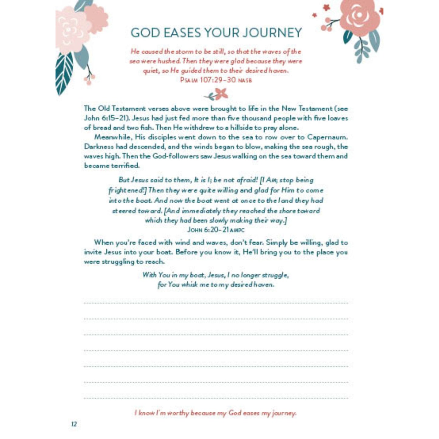 Interior of "You Matter: A Devotional Journal for Women" featuring comforting readings and prayers.