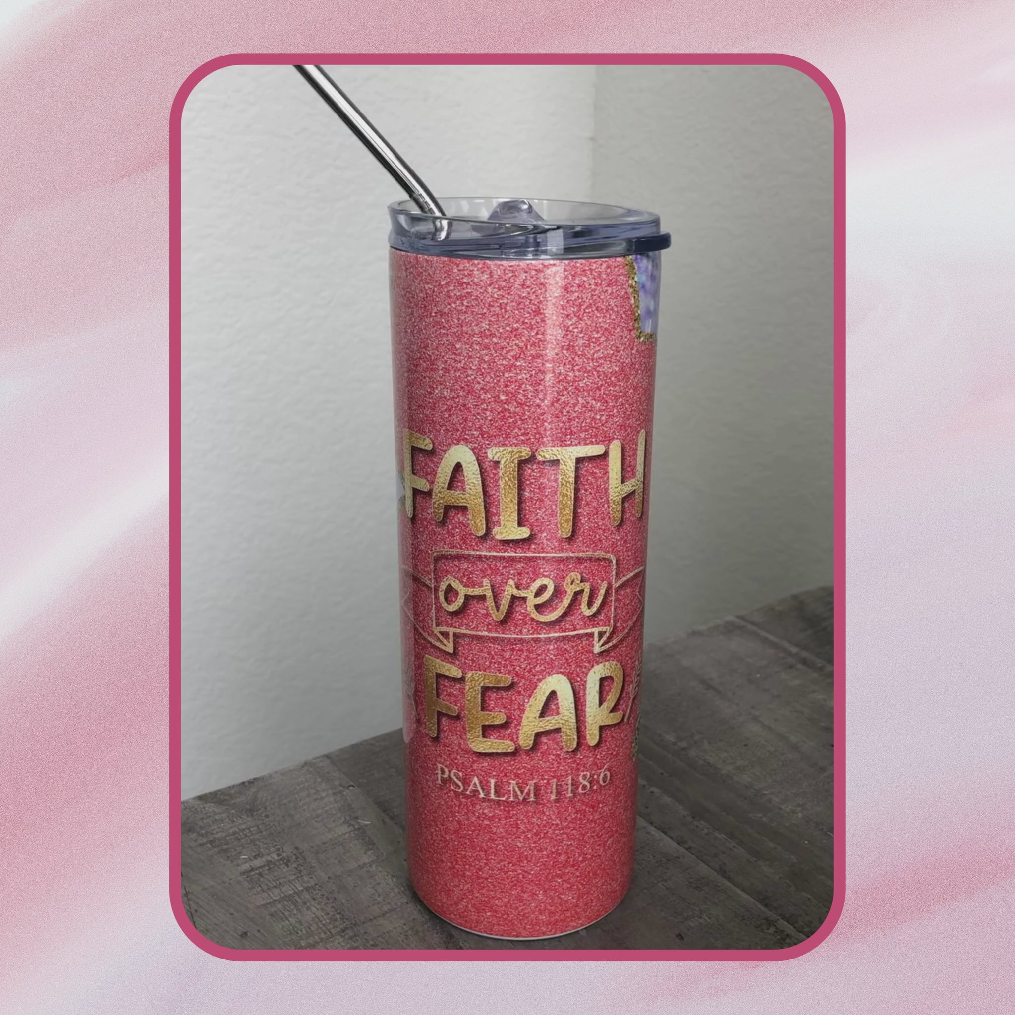 Elegant and motivational 'Faith Over Fear' tumbler for everyday use