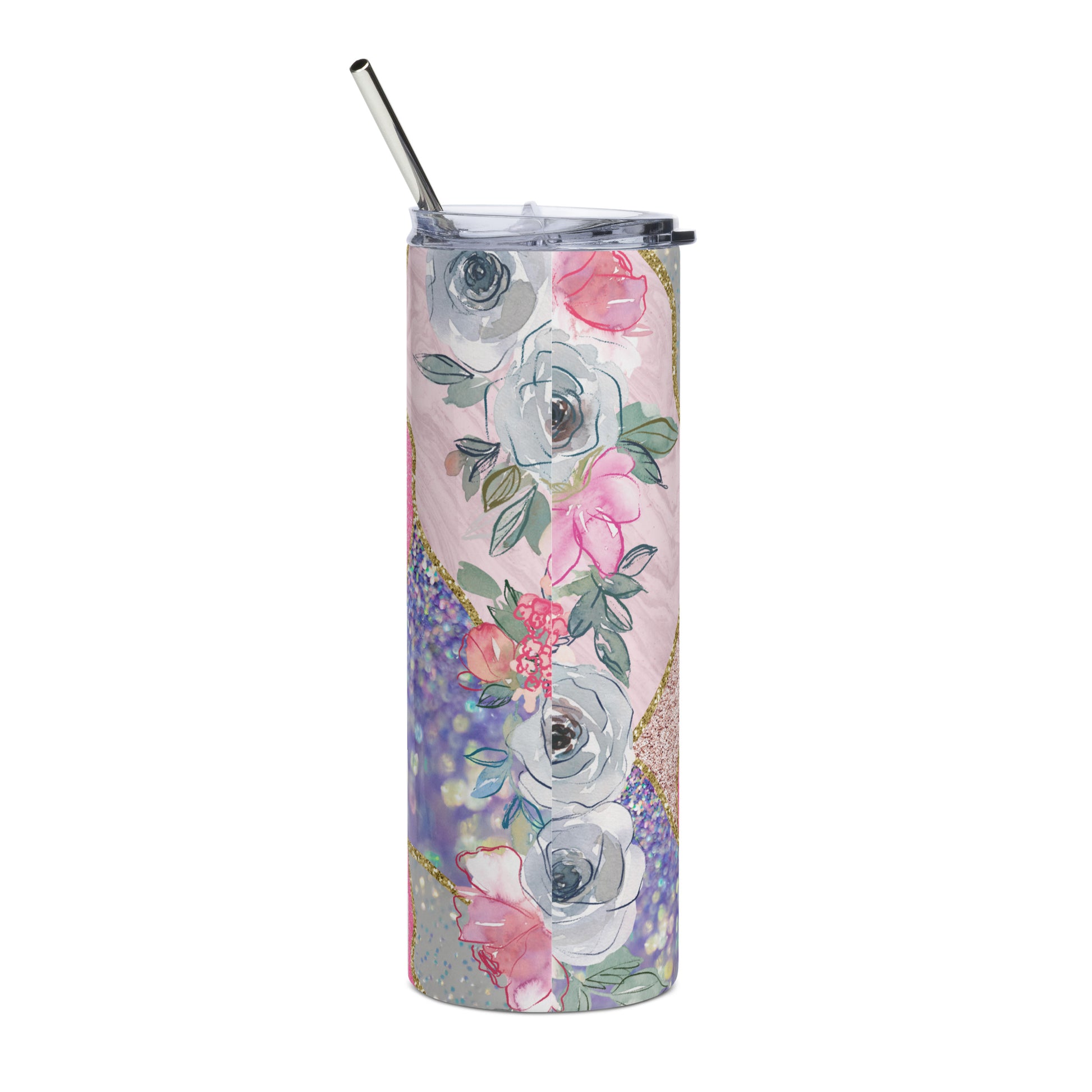 "Empowering Stainless Steel Tumbler" - This 20 oz tumbler showcases a motivational message, encouraging strength and courage in its stainless steel construction.