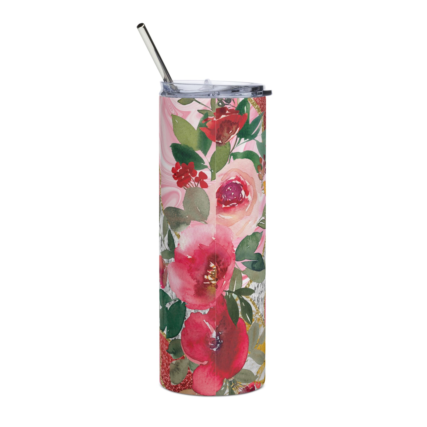 The back of the tumbler displays a smooth, high-grade stainless steel surface, ensuring durability and showcasing the beautiful simplicity of the "Love One Another" message.