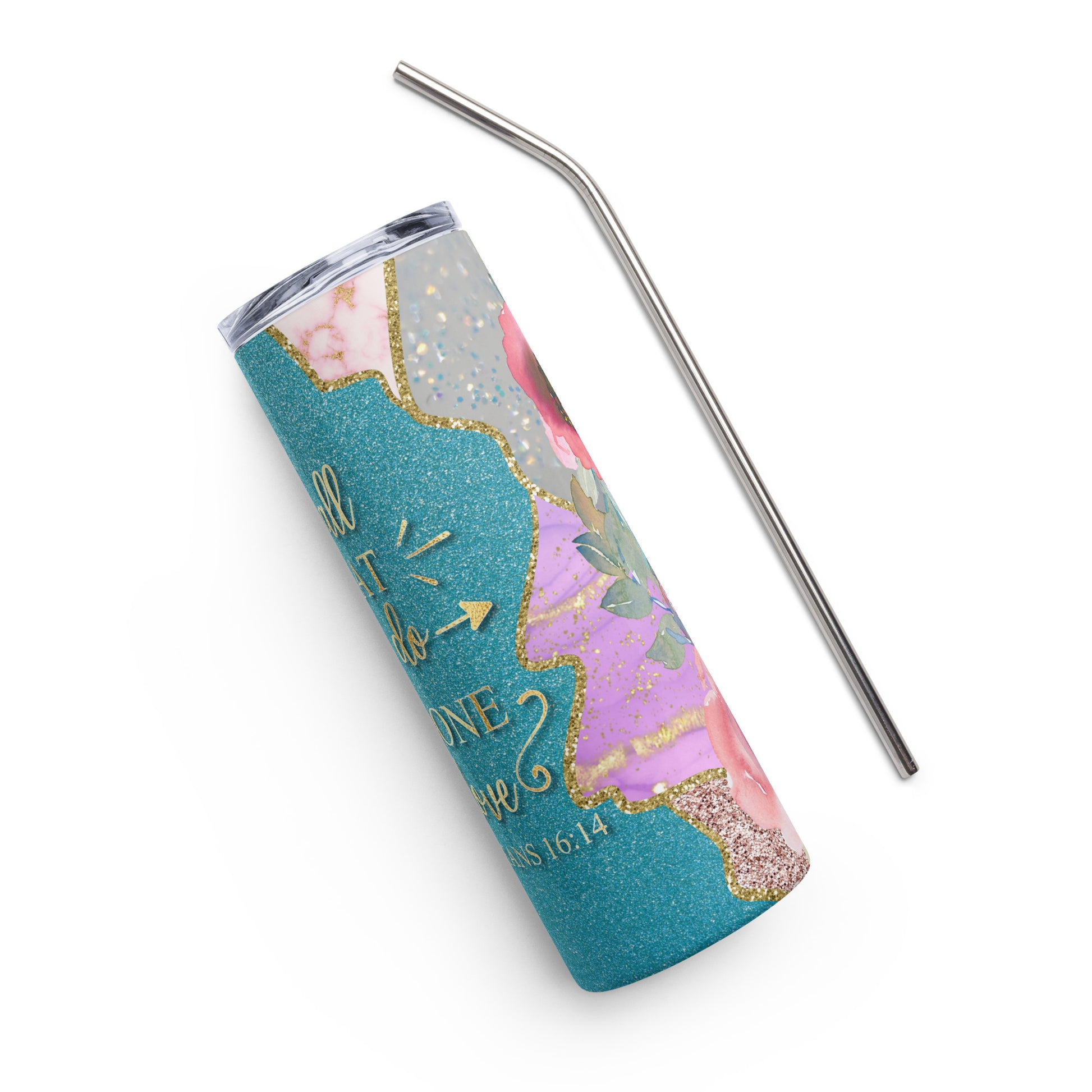 Elegant and uplifting 'Let All That You Do Be Done In Love' tumbler for daily inspiration
