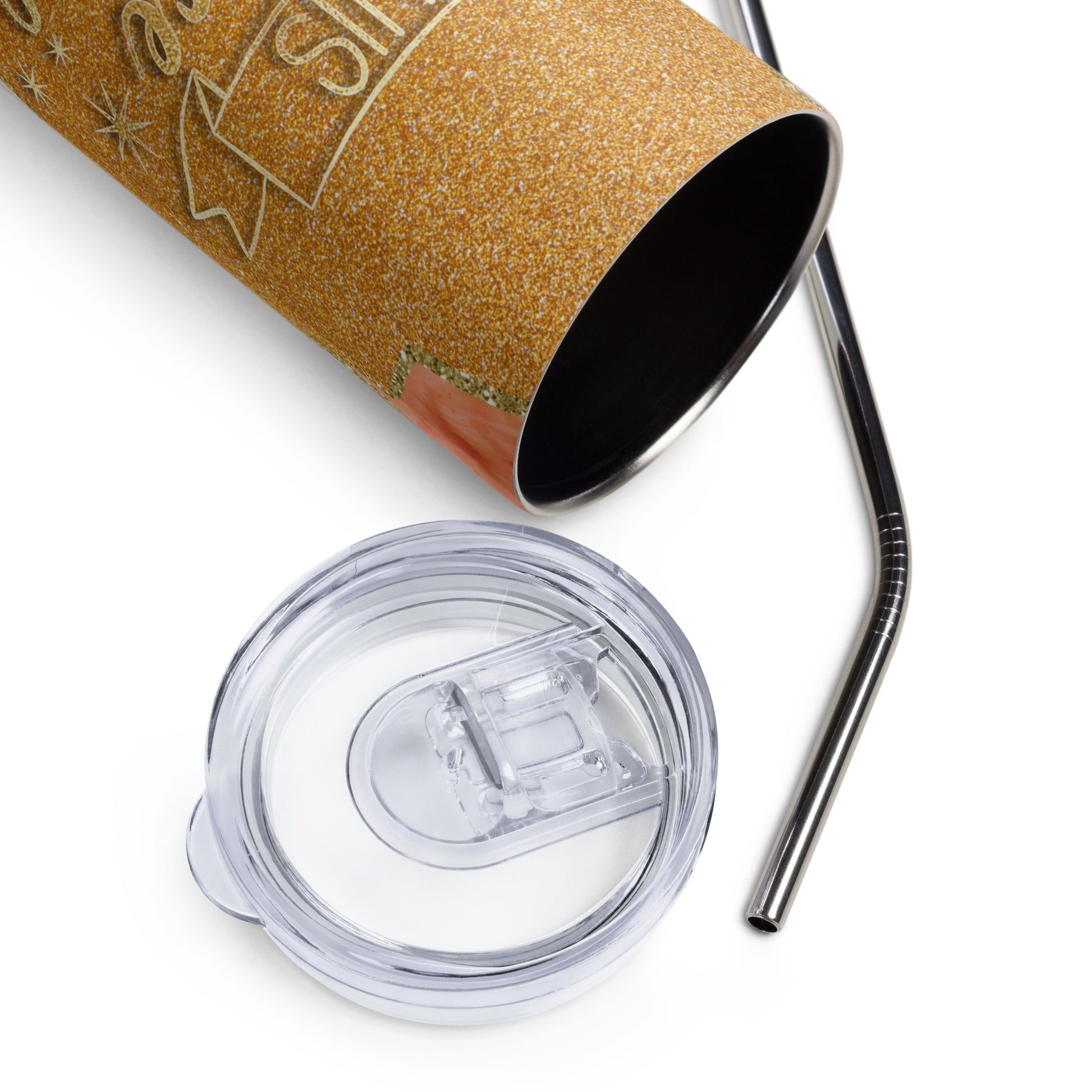 "Uplifting Grace Quote Tumbler" - A 20 oz stainless steel tumbler showcasing an empowering quote about God's sufficient grace.