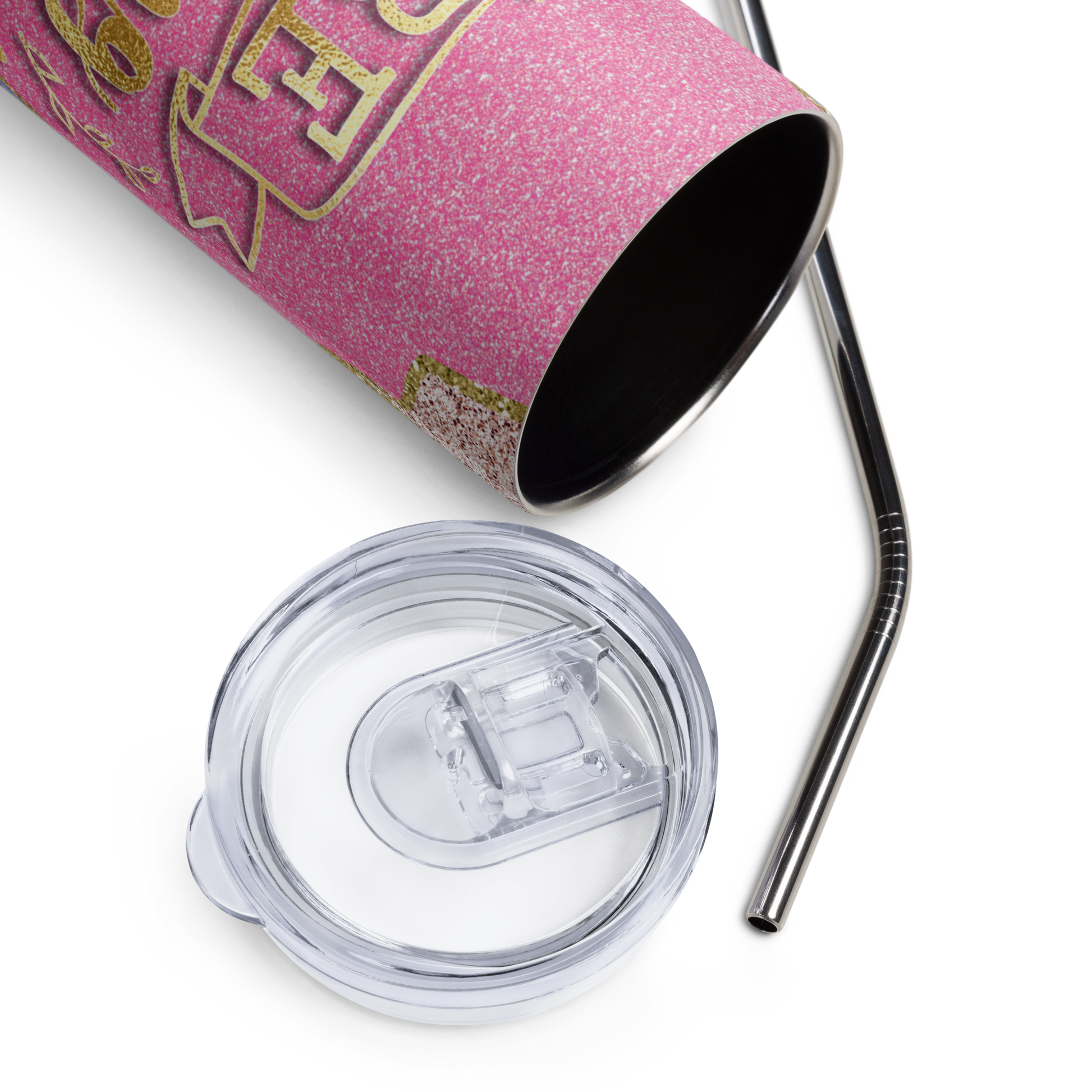  "Motivational Drinkware - 20 oz Stainless Steel Tumbler" - An empowering tumbler with a capacity of 20 oz, featuring a strong and courageous message to uplift your day.