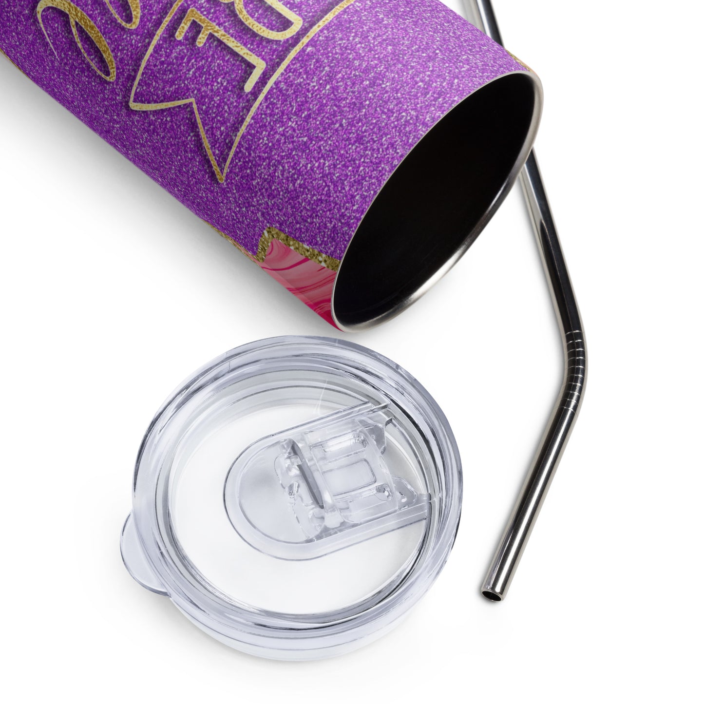 This stainless steel tumbler is designed to inspire with the uplifting phrase "Be Still And Know" and comes complete with a convenient lid and straw for easy sipping.
