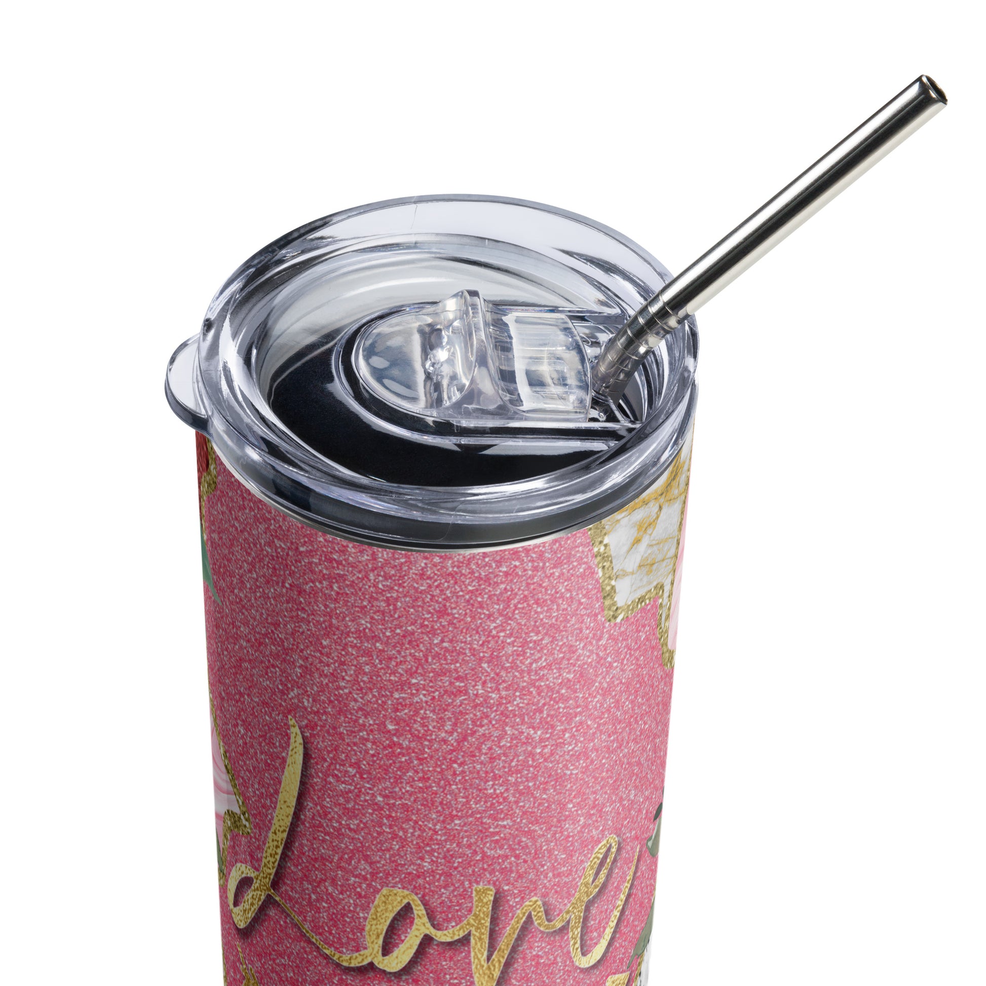Carry a meaningful reminder of love wherever you go with this 20 oz stainless steel tumbler, adorned with the heartfelt "Love One Another" design, and enjoy the added benefits of a secure lid and straw for a spill-free experience.