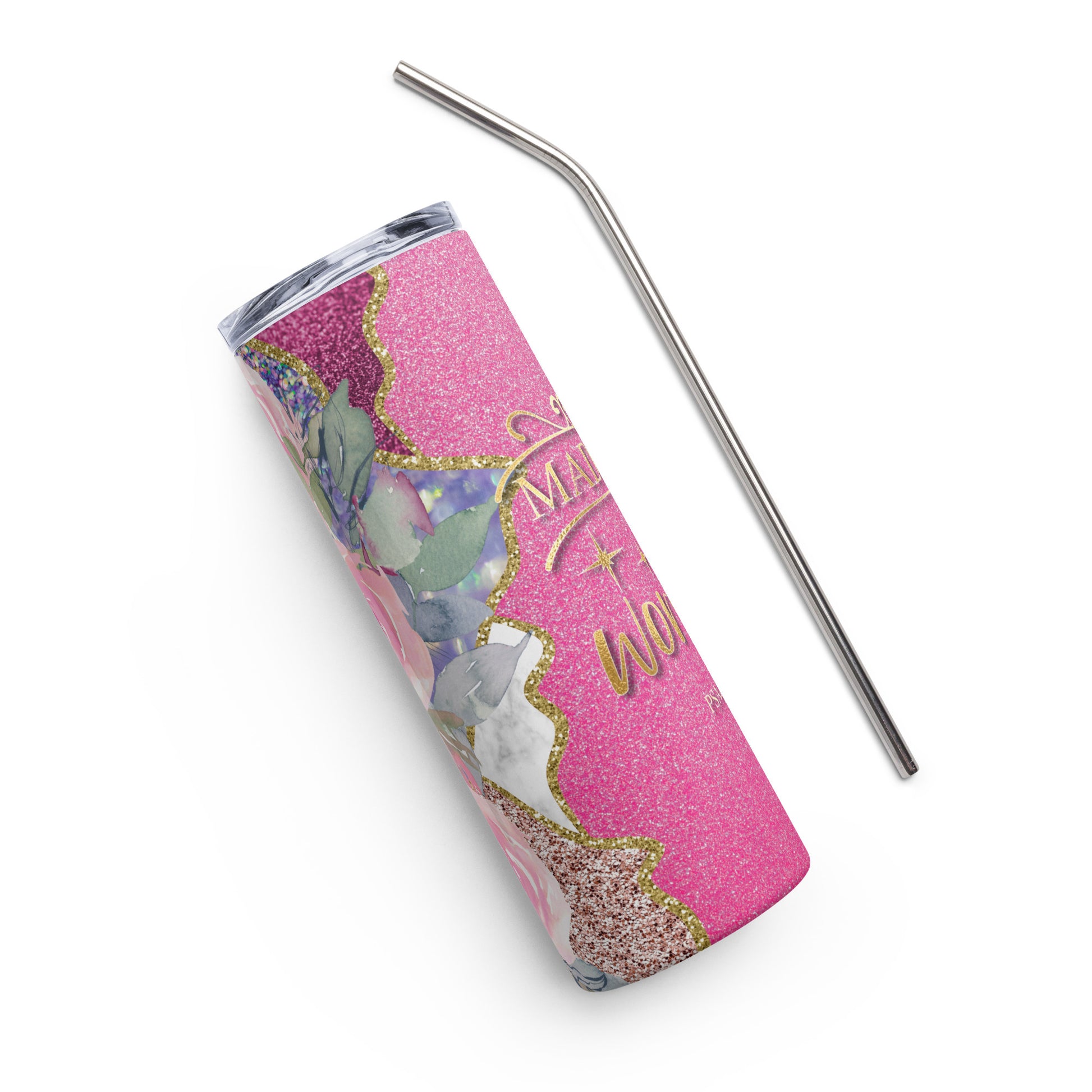This stainless steel tumbler is designed for comfort and portability, making it a perfect companion during worship or any time of day.
