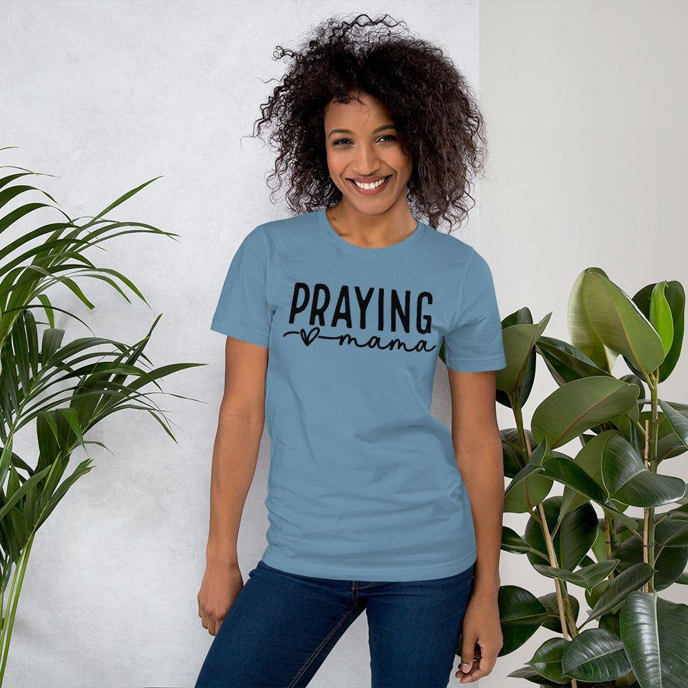 Soft and durable Bella Canvas 3001 t-shirt with "Praying Mama" design
