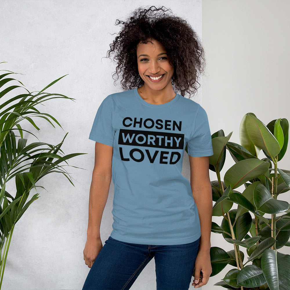Comfortable and stylish Bella Canvas t-shirt with a powerful message of self-worth
